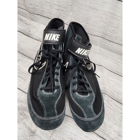 Nike Wrestling 366683-001 Men’s SZ 12 Shoes Black Lace Up & Strap - Picture 3 of 10